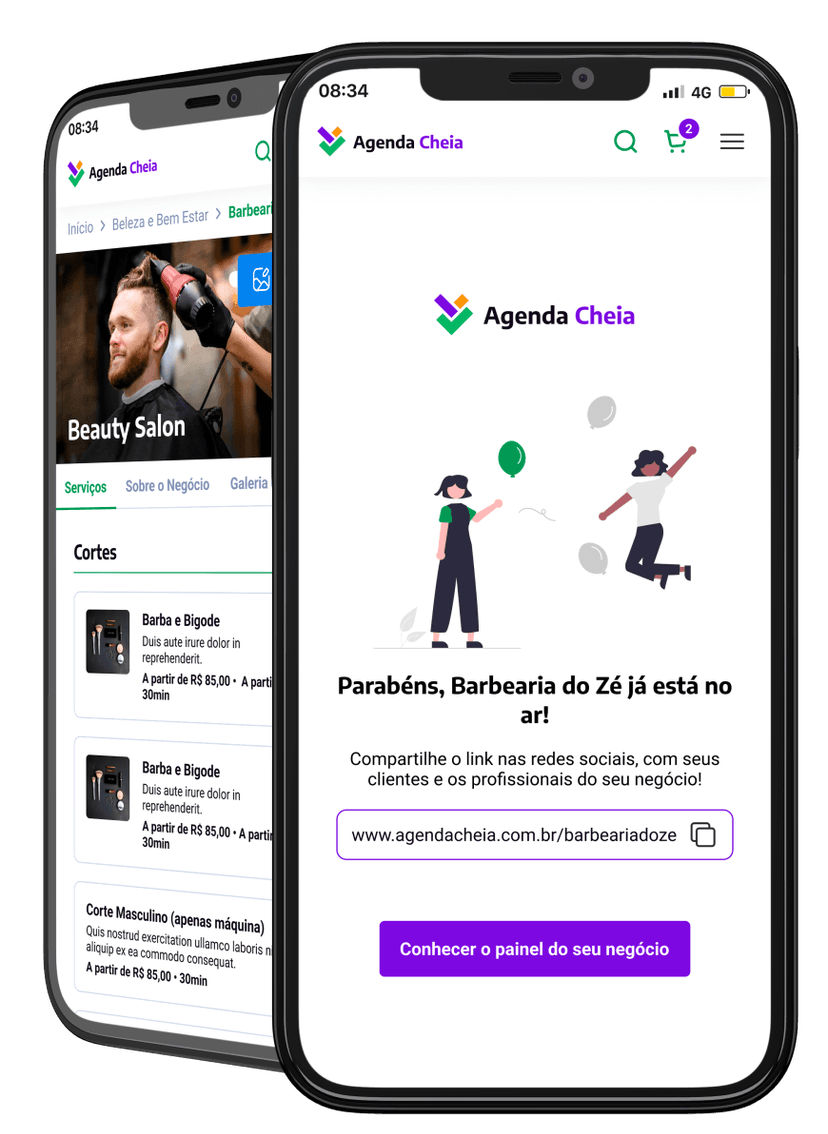 celulares exibindo o software